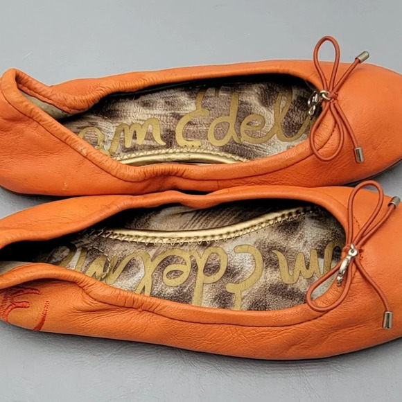 Sam Edelman Felicia Mini Ballet Flats, Big Girls Size  M, Orange - Picture 3 of 7